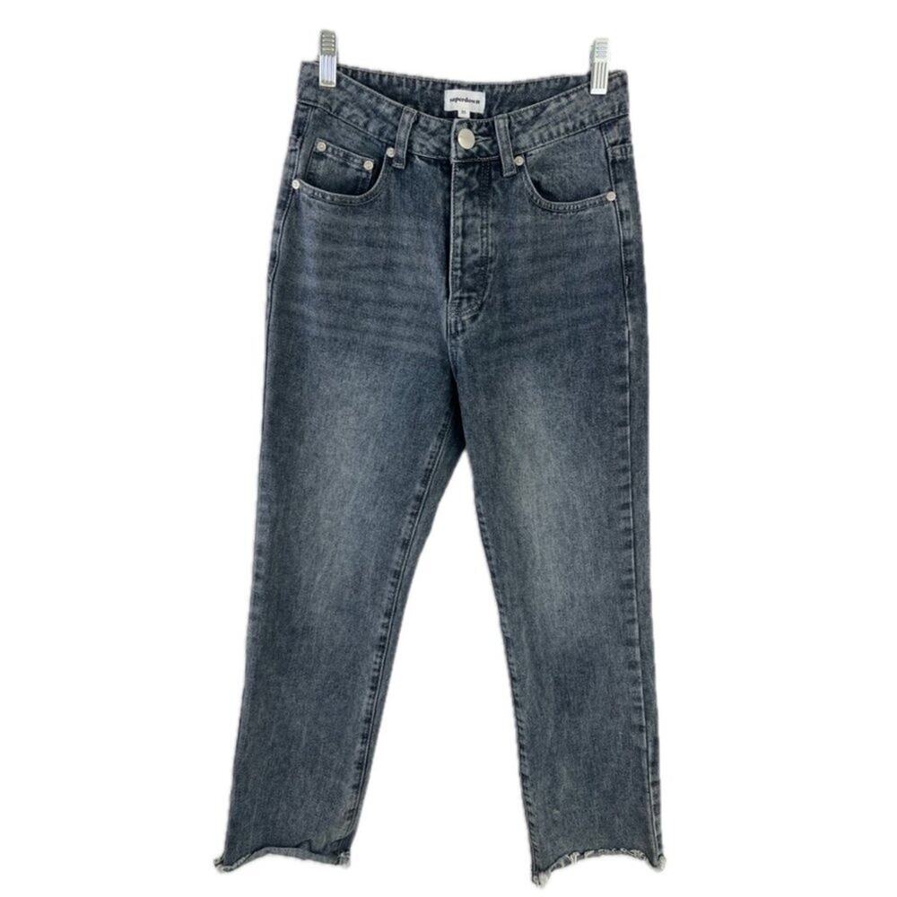Superdown Revolve High Rise Button Fly Straight Leg Jeans 25